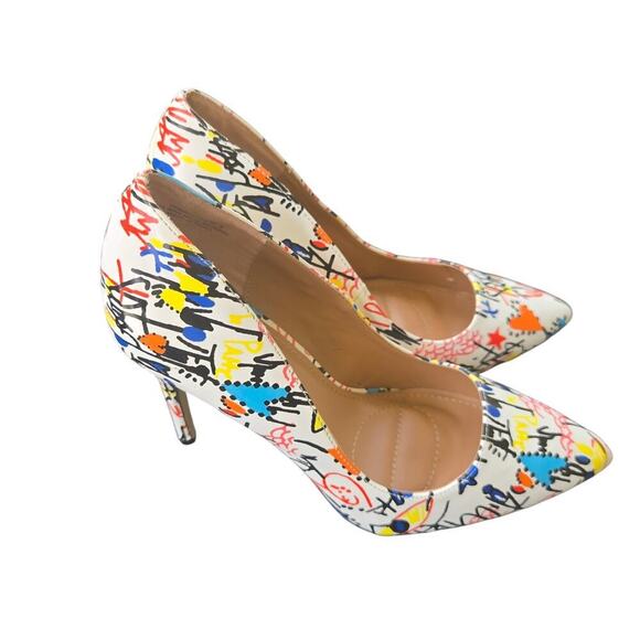 Rouge Helium Size 8M stiletto pump heel graffiti party datenight artist - Picture 3 of 10